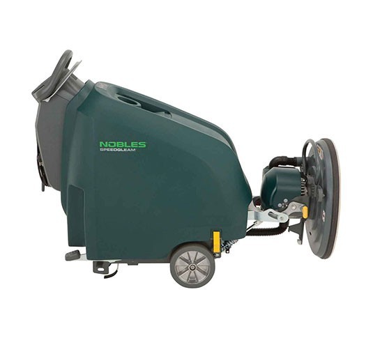 Nobles SpeedGleam 5 burnisher profile with the head flipped up for a pad change