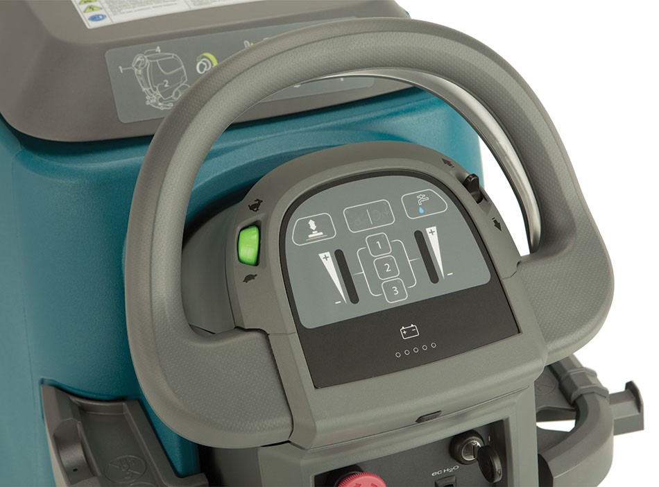 Tennant T300e operator handle with the standard control panel