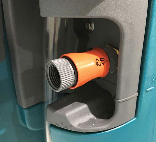 Tennant T500 Smart-Fill automatic battery watering fill port