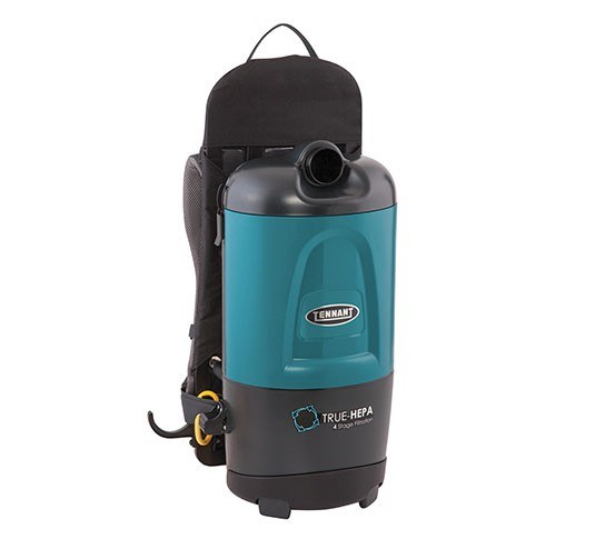 Tennant V-BP-6 backpack vacuum with Deuter harness, right side view