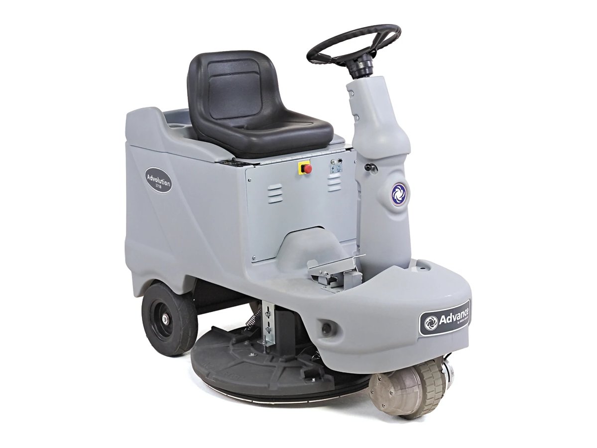 Advance Advolution 2710 battery rider burnisher, front right view