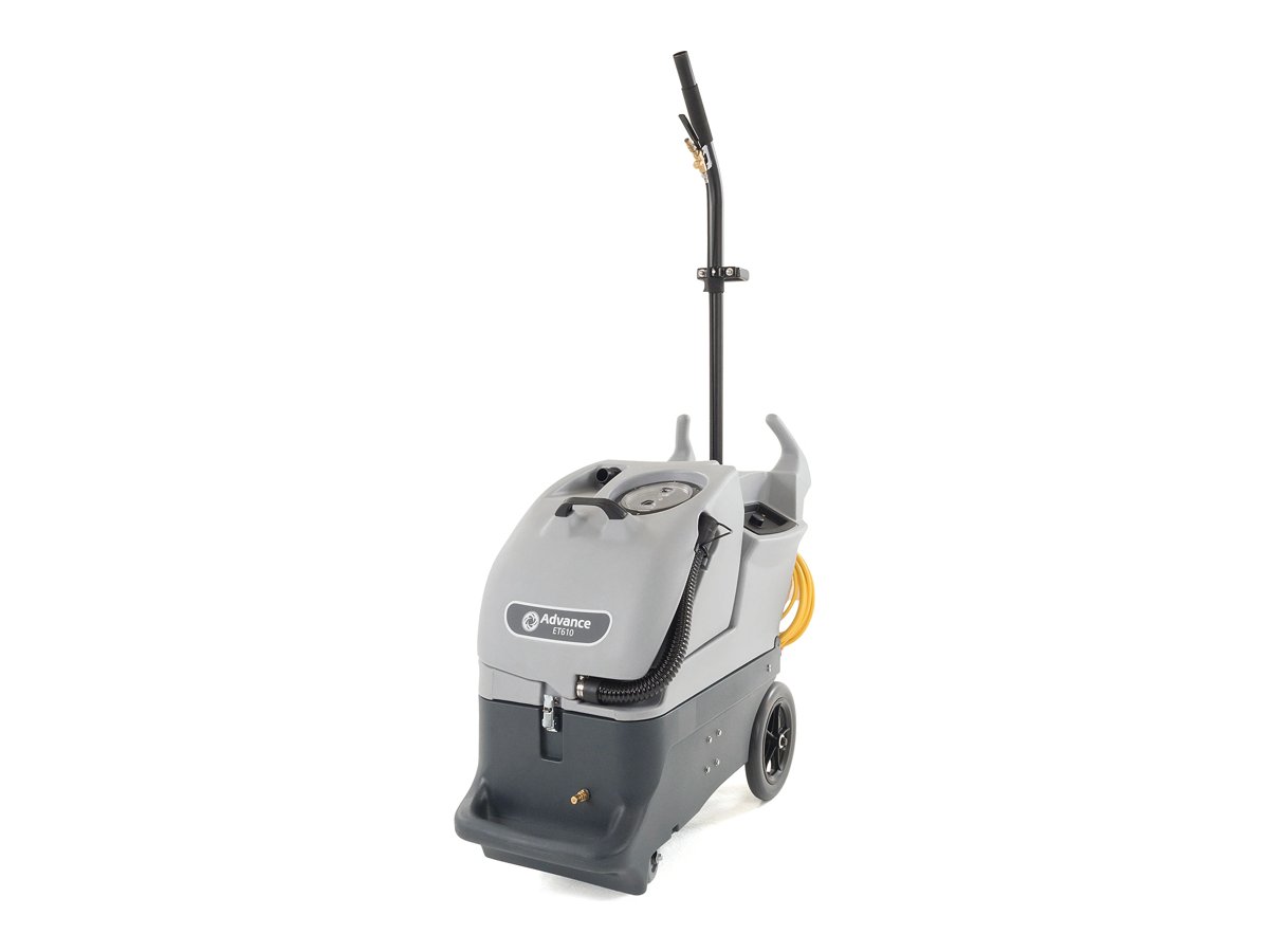 Advance ET610 portable carpet extractor with wand, front left view