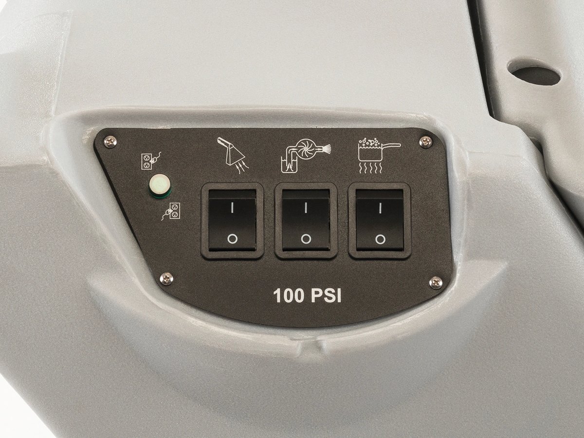 Advance ET610 control panel with pump, vacuum and heat switches and 100 PSI label