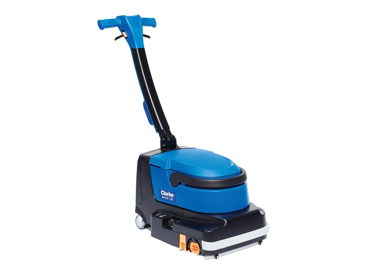 Clarke MA30 13B battery micro scrubber, front right view
