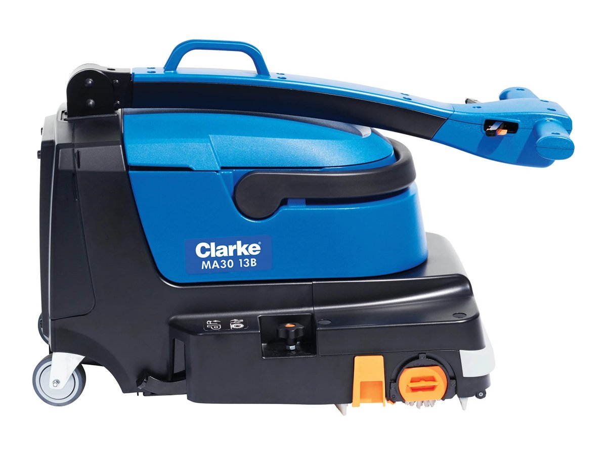 Clarke MA30 13B with its handle folded over for transport and storage
