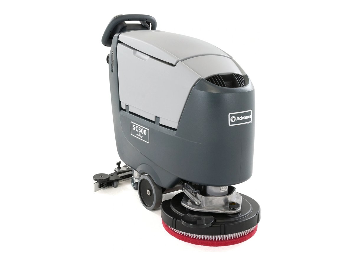 Advance SC500 20D disc walk-behind floor scrubber, right side view