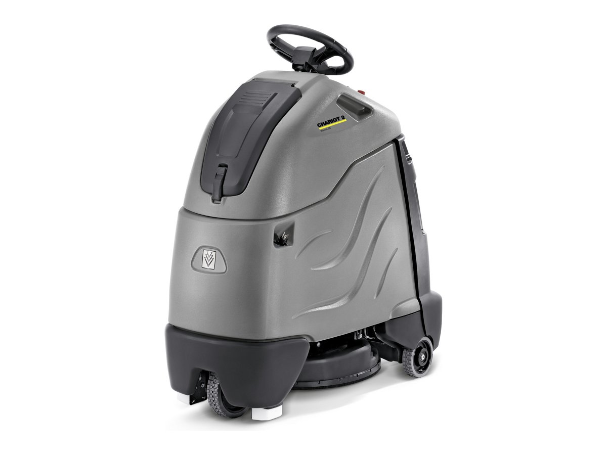 Kärcher Chariot 2 iGloss 20 stand-on floor burnisher, front three-quarter view