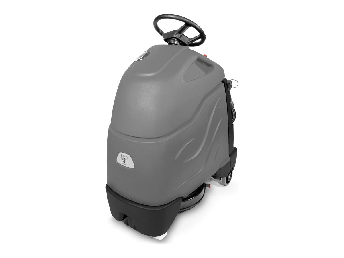 Kärcher Chariot 2 iScrub 20 stand-on floor scrubber, front three-quarter view