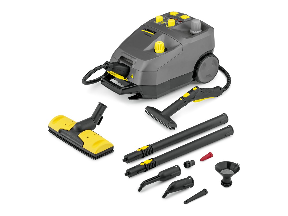 Kärcher SG 4/4 commercial steam cleaner with floor nozzle, hand tools and extension tubes