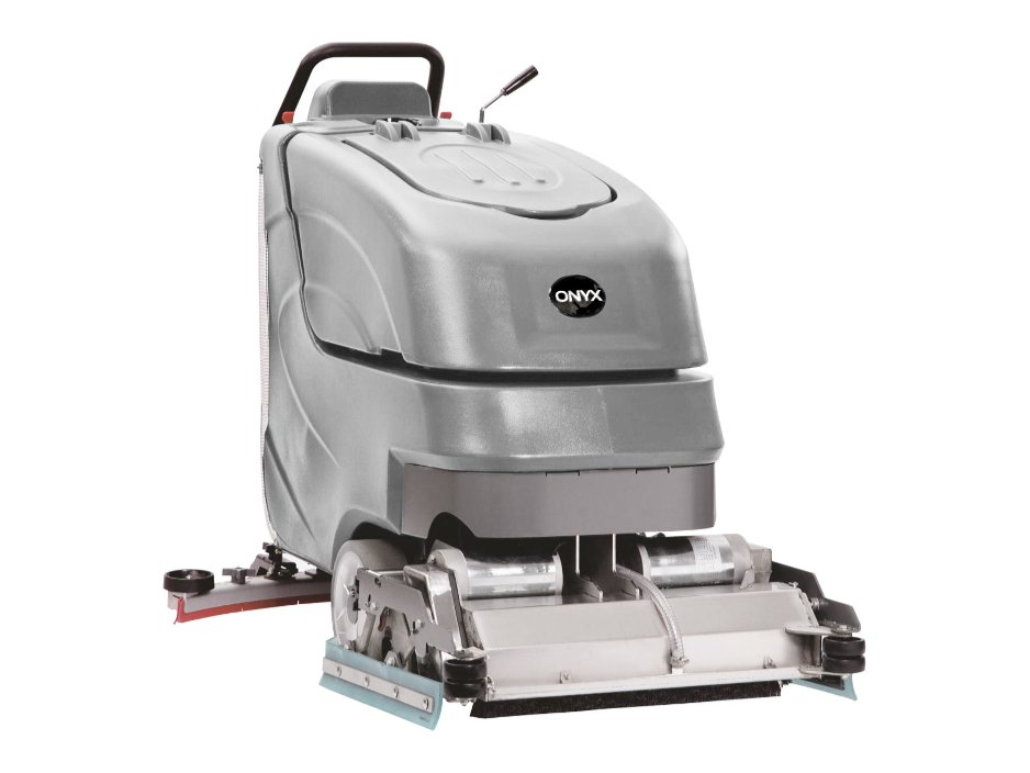 Onyx DX26C cylindrical battery floor scrubber with cylindrical brush deck exposed