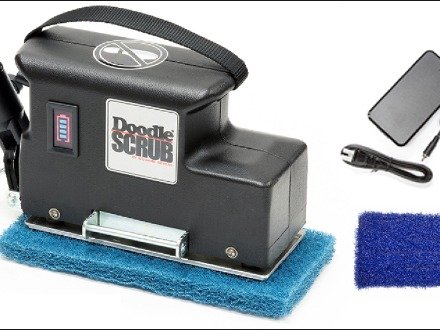 Square Scrub Doodle Scrub+ SS EBG-9-BAT-PLUS kit: machine base, charger and tile and grout pad