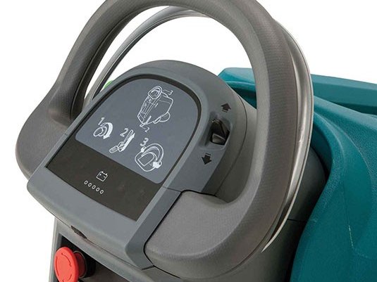 Handle and control console on the Tennant B5 battery burnisher
