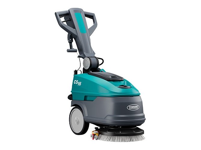 Tennant CS16 micro walk-behind floor scrubber, right side view
