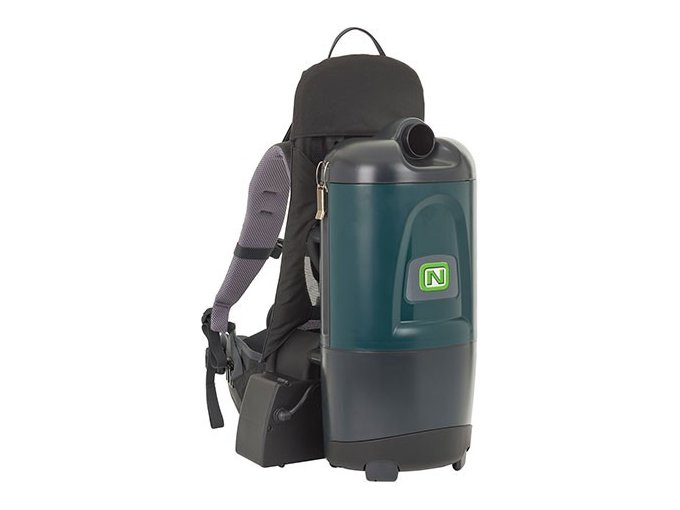 Nobles Aspen-6B battery backpack vacuum with Deuter harness, right side view