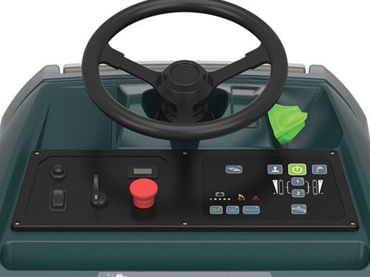 Steering wheel and Pro-Membrane control panel on the Nobles Speed Scrub 350