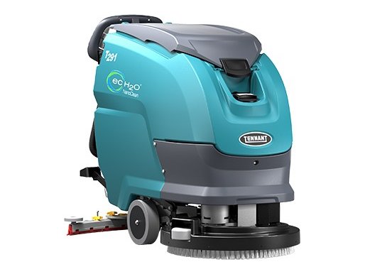Tennant T291 walk-behind floor scrubber with ec-H2O NanoClean, front right view