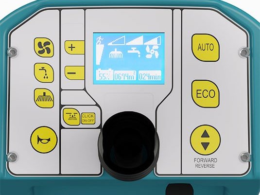 Tennant T581 control panel with LCD display and AUTO and ECO buttons